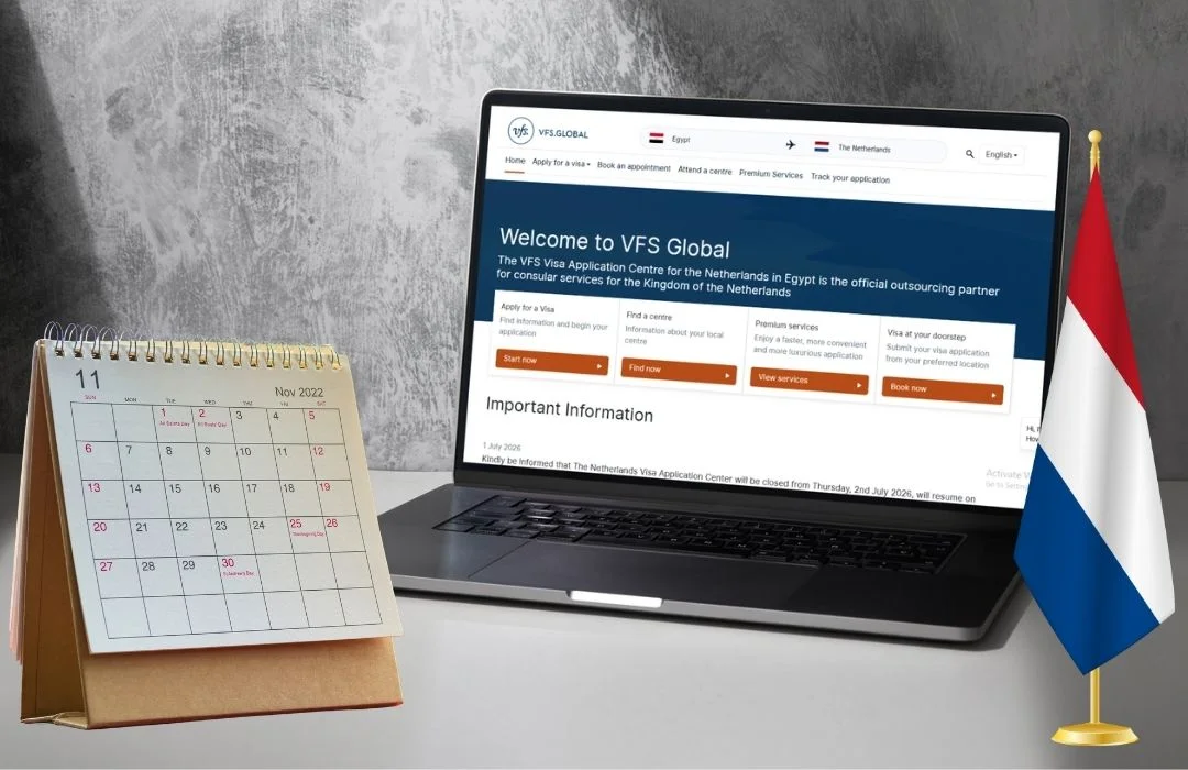 خطوات حجز موعد vfs هولندا