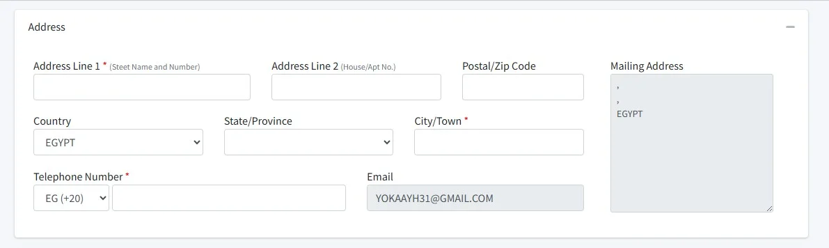 كتابة العنوان بالتفصيل